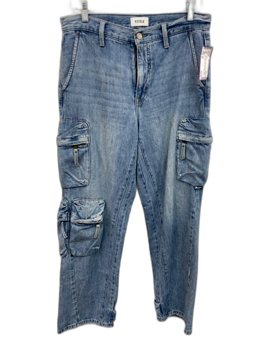 Pistola Size 28 Light Wash Cotton & Rayon Button & Zip Straight Leg Jeans Light Wash / 28