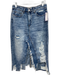 Tricot Size M Acid Wash Cotton Button & Zip Distressed Front Slit Pockets Skirt Acid Wash / M