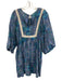 By Anthropologie Size M Blue & Multi Cotton Blend Keyhole Front Print Dress Blue & Multi / M