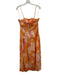 Farm Rio Size M Orange & Multi Linen Blend Square Neck Adjustable Strap Dress Orange & Multi / M