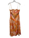 Farm Rio Size M Orange & Multi Linen Blend Square Neck Adjustable Strap Dress Orange & Multi / M
