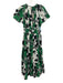 By Anthropologie Size M Green, White & Black Cotton Printed V Neck Maxi Dress Green, White & Black / M