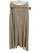 Zara Size L Taupe Linen Blend Belted Pleat A Line Maxi Skirt Taupe / L