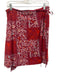 By Anthropologie Size 8 Red & Multi Viscose Wrap Embroidered Above knee Skirt Red & Multi / 8