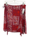 By Anthropologie Size 8 Red & Multi Viscose Wrap Embroidered Above knee Skirt Red & Multi / 8