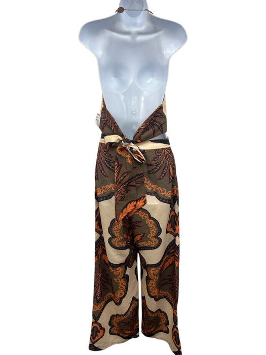 Blithe Size M Cream, Green & Multi Polyester Printed Zip Close Pants Set Cream, Green & Multi / M
