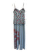 Maeve Size 6 Blue, White & Multi Cotton Blend Striped Roses Ruffles Jumpsuit Blue, White & Multi / 6