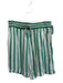 By Anthropologie Size M Green & White Viscose Blend Striped Printed Short Set Green & White / M