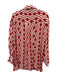 Zara Size M Red & White Viscose Printed Button Front Zip & Hook Pants Set Red & White / M