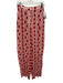 Zara Size M Red & White Viscose Printed Button Front Zip & Hook Pants Set Red & White / M