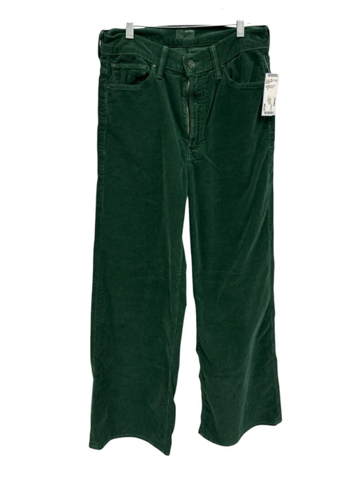Mother Size 27 Green Cotton Blend High Rise Corduroy Wide Leg Pants Green / 27