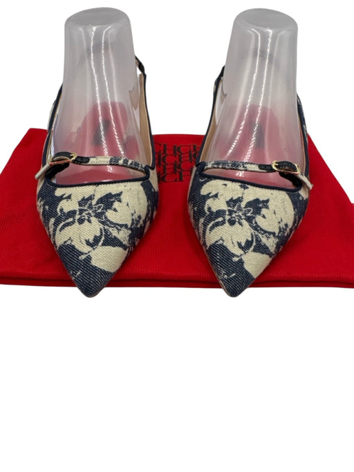 CH Carolina Herrera Shoe Size 38 Dark Wash & White Leather & Textile Pumps Dark Wash & White / 38