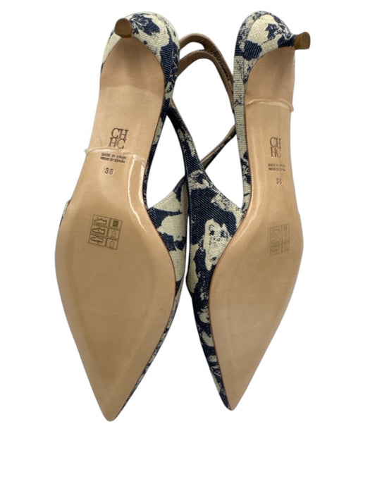 CH Carolina Herrera Shoe Size 38 Dark Wash & White Leather & Textile Pumps Dark Wash & White / 38