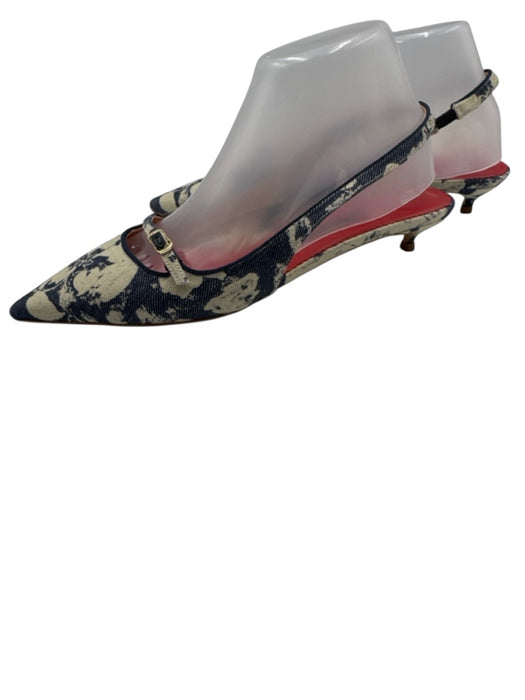 CH Carolina Herrera Shoe Size 38 Dark Wash & White Leather & Textile Pumps Dark Wash & White / 38