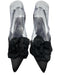Zara Shoe Size 37 Black Pointed Toe Flower Application Satin Slingback Pumps Black / 37