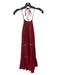 Karina Grimaldi Size M Red Suede Studs Sleeveless Open Back Tie Neck Dress Red / M