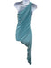 Norma Kamali Size M/38 Aqua Blue Polyester Blend One Shoulder Ruched Sides Dress Aqua Blue / M/38