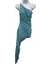 Norma Kamali Size M/38 Aqua Blue Polyester Blend One Shoulder Ruched Sides Dress Aqua Blue / M/38