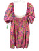 Lilly Pulitzer Size 16 Pink & Multi Cotton Flora & Fauna Short Puff Sleeve Dress Pink & Multi / 16