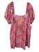 Lilly Pulitzer Size 16 Pink & Multi Cotton Flora & Fauna Short Puff Sleeve Dress Pink & Multi / 16