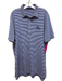 RLX Size XL Blue & White Synthetic Striped Polo Athleisure Men's Short Sleeve Blue & White / XL