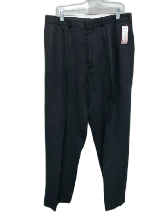 Polo Size 36 Black Linen Solid Pleats Dress Men's Pants Black / 36
