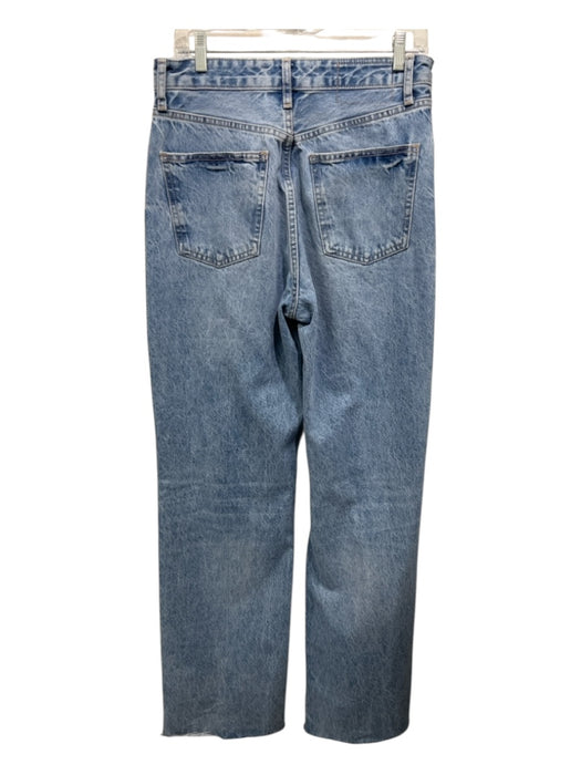 Zara Size 8 Light Wash Cotton Distressed High Rise Baggy Jeans Light Wash / 8