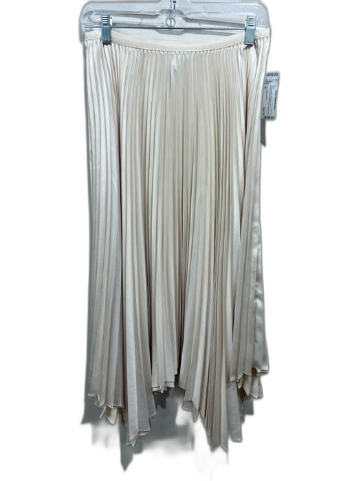Polo Ralph Lauren Size M Cream White Polyester Elastic Waistband Midi Skirt Cream White / M