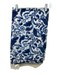 Cleobella Blue & White Cotton Block Printed Abstract Leaves Tassel Square scarf Blue & White / One Size