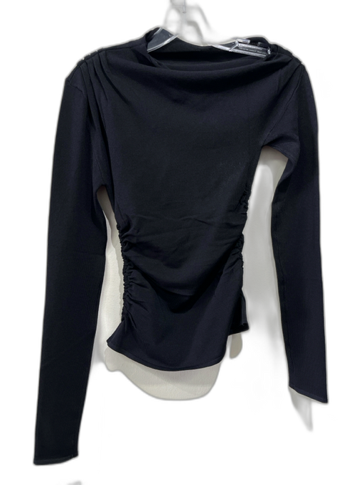 Dissh Size S Black Viscose Blend Side Ruching roll neck Long Sleeve Top Black / S