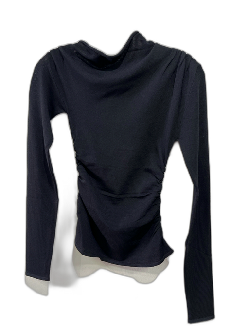Dissh Size S Black Viscose Blend Side Ruching roll neck Long Sleeve Top Black / S