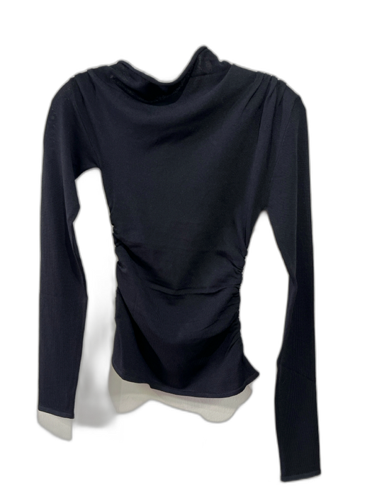 Dissh Size S Black Viscose Blend Side Ruching roll neck Long Sleeve Top Black / S