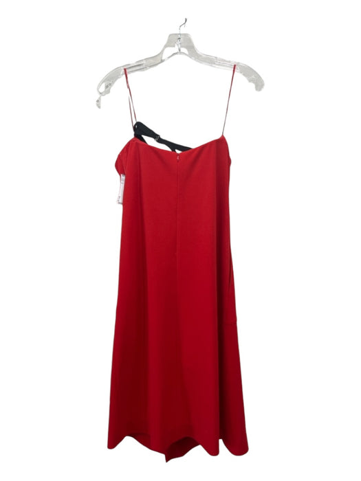 Tibi Size 4 Red Polyester Strapless Back Zip Shift slit Dress Red / 4