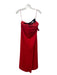 Tibi Size 4 Red Polyester Strapless Back Zip Shift slit Dress Red / 4