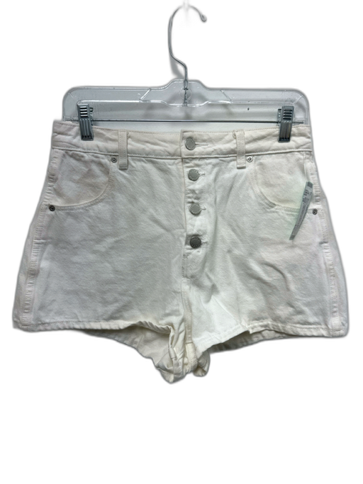 Rolla's Size 29 White Cotton Denim High Waist Button Fly Shorts White / 29