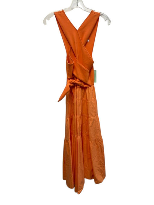 Derek Lam 10 Crosby Size 4 Orange Cotton Sleeveless Criss Cross Front Dress Orange / 4