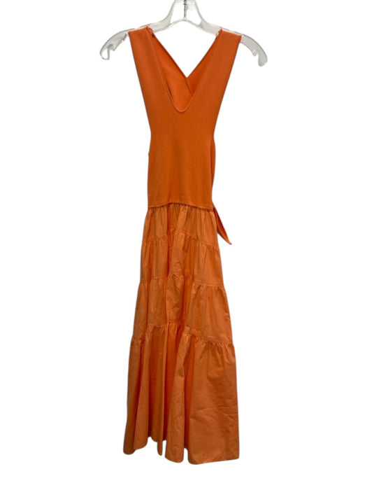 Derek Lam 10 Crosby Size 4 Orange Cotton Sleeveless Criss Cross Front Dress Orange / 4