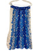 Farm Rio Size S Mixed Blues & Beige Linen Floral 1/2 Sleeve Midi Skirt Set Mixed Blues & Beige / S