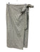 Tibi Size 4 Mint Blue, Black & Beige Viscose Blend Plaid Wrap Tie Side Skirt Mint Blue, Black & Beige / 4