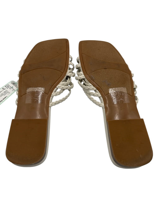 Marc Fisher Shoe Size 8 Cream White textile upper Braided Bead Detail Sandals Cream White / 8