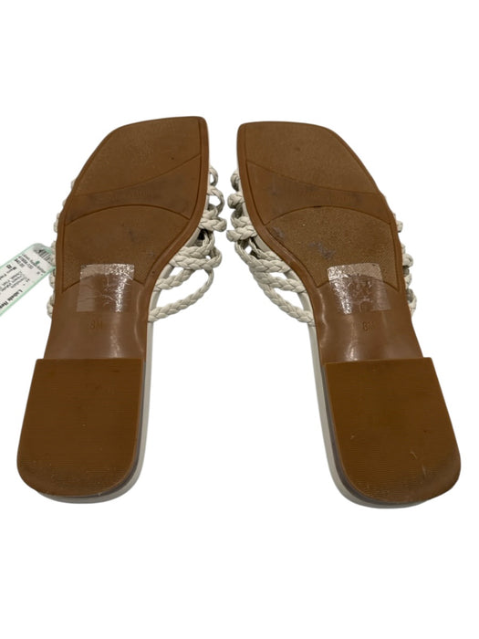 Marc Fisher Shoe Size 8 Cream White textile upper Braided Bead Detail Sandals Cream White / 8