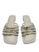 Marc Fisher Shoe Size 8 Cream White textile upper Braided Bead Detail Sandals Cream White / 8