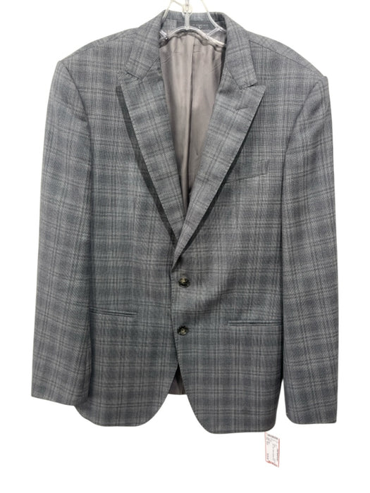 Boss Gray Plaid 2 Button Men's Blazer Gray / Est L