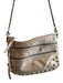 Elliot Lucca Beige Leather Gold hardware Cross Body Zip closure Rock Stud Bag Beige