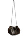 Elie Tahari Brown & Gold Leather Sequin Chain Strap Magnetic Close Fold Over Bag Brown & Gold