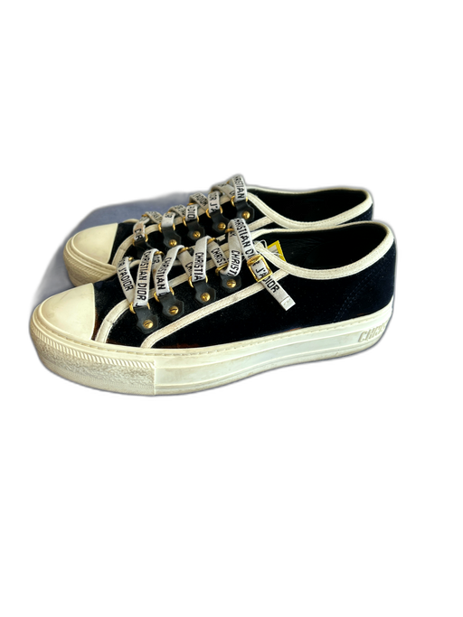 Christian Dior Shoe Size 36 Prussian Blue Velvet Laces Almond Toe Sneaker Shoes Prussian Blue / 36