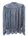 Zadig & Voltaire Size S Blue Viscose & Silk Long Sleeve flocked V Neck Top Blue / S