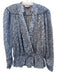 Zadig & Voltaire Size S Blue Viscose & Silk Long Sleeve flocked V Neck Top Blue / S