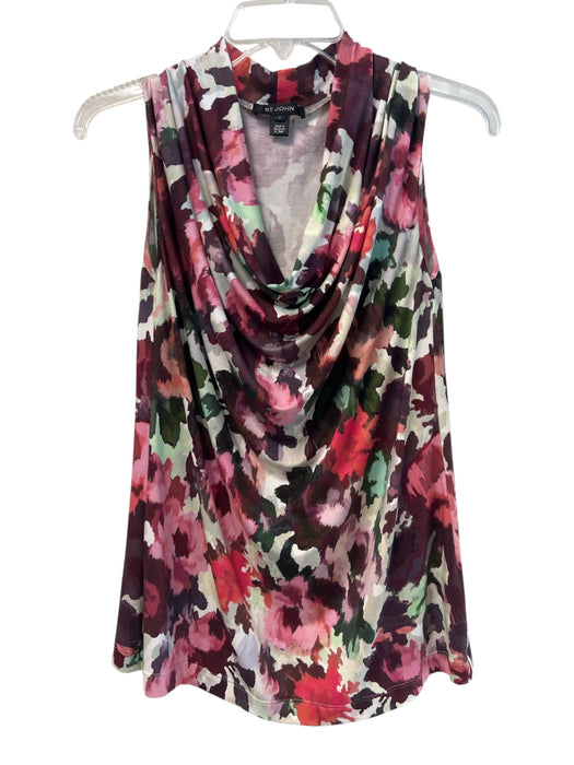St John Size S Multi Rayon Sleeveless Cowl Neck Abstract Top Multi / S