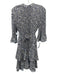 Derek Lam 10 Crosby Size S Green & Multi Polyester Pleated Floral Tie Belt Dress Green & Multi / S